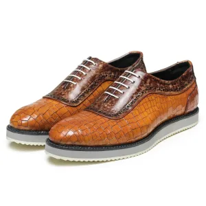 Oxford Sneakers- Croc Tan & Brown