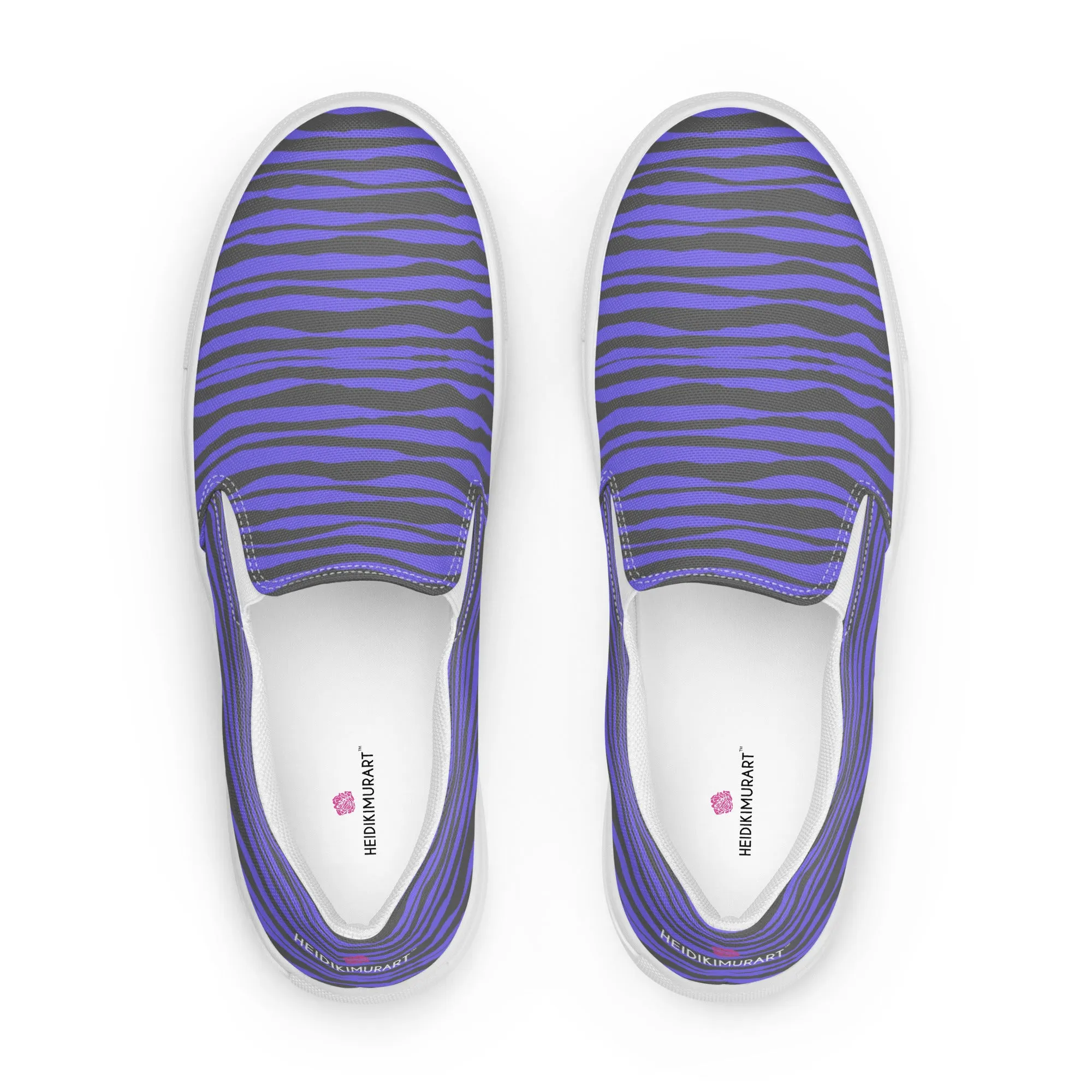 Pink Striped Women's Slip On, Brown Purple Striped Print Women’s Slip-On Canvas Shoes (US Size: 5-12)