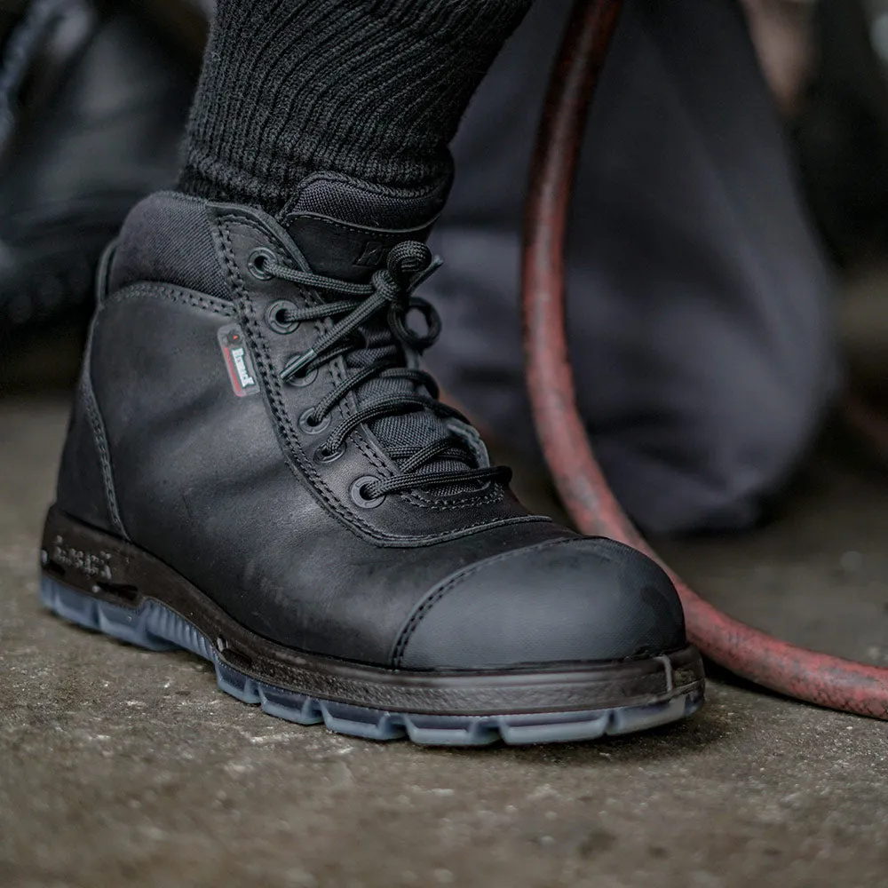 Redback Boots | Black Cobar Lace/Zip up Safety Boots (USCBZS)