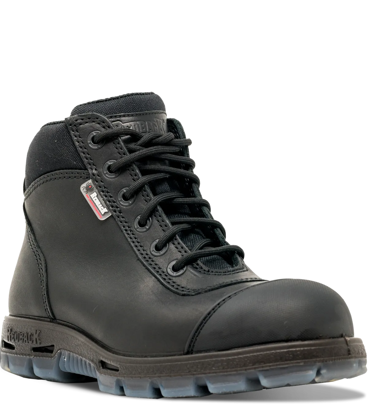 Redback Boots | Black Cobar Lace/Zip up Safety Boots (USCBZS)