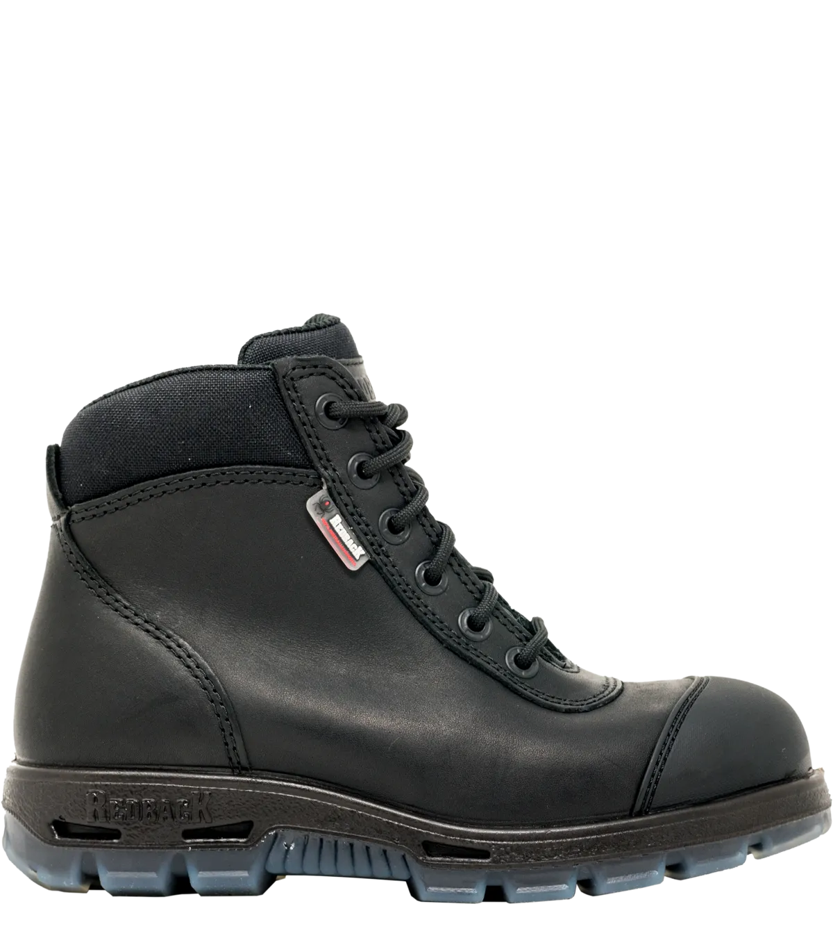 Redback Boots | Black Cobar Lace/Zip up Safety Boots (USCBZS)