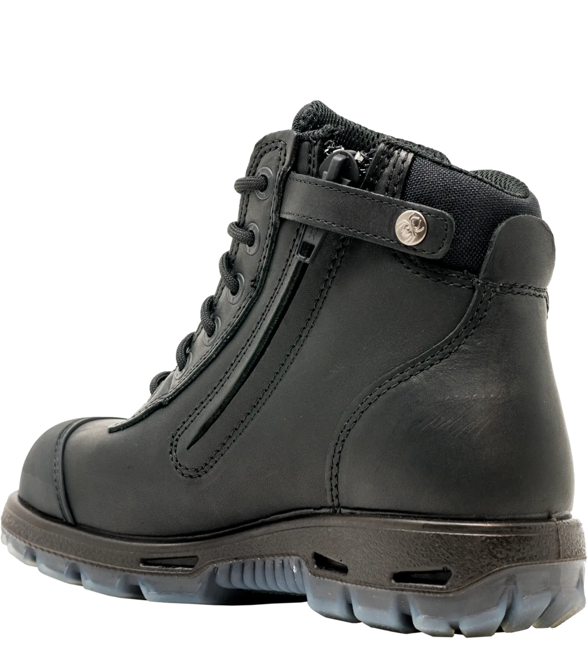 Redback Boots | Black Cobar Lace/Zip up Safety Boots (USCBZS)