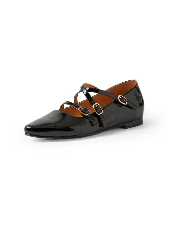 Sabecca Black Patent Flats