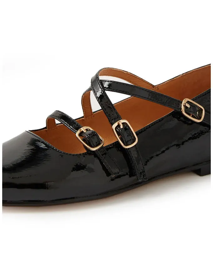 Sabecca Black Patent Flats