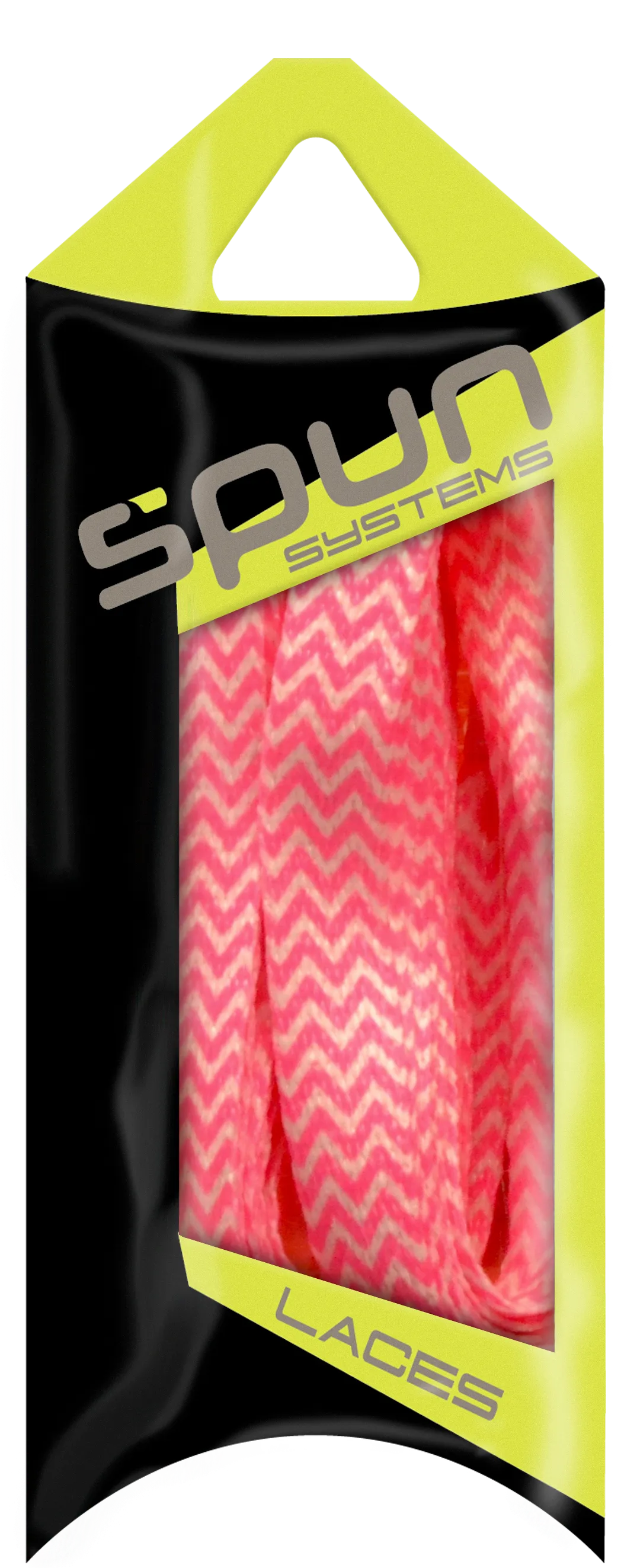 Spun™ 3/8" Printed ShoeLaces - White & Pink Chevrons