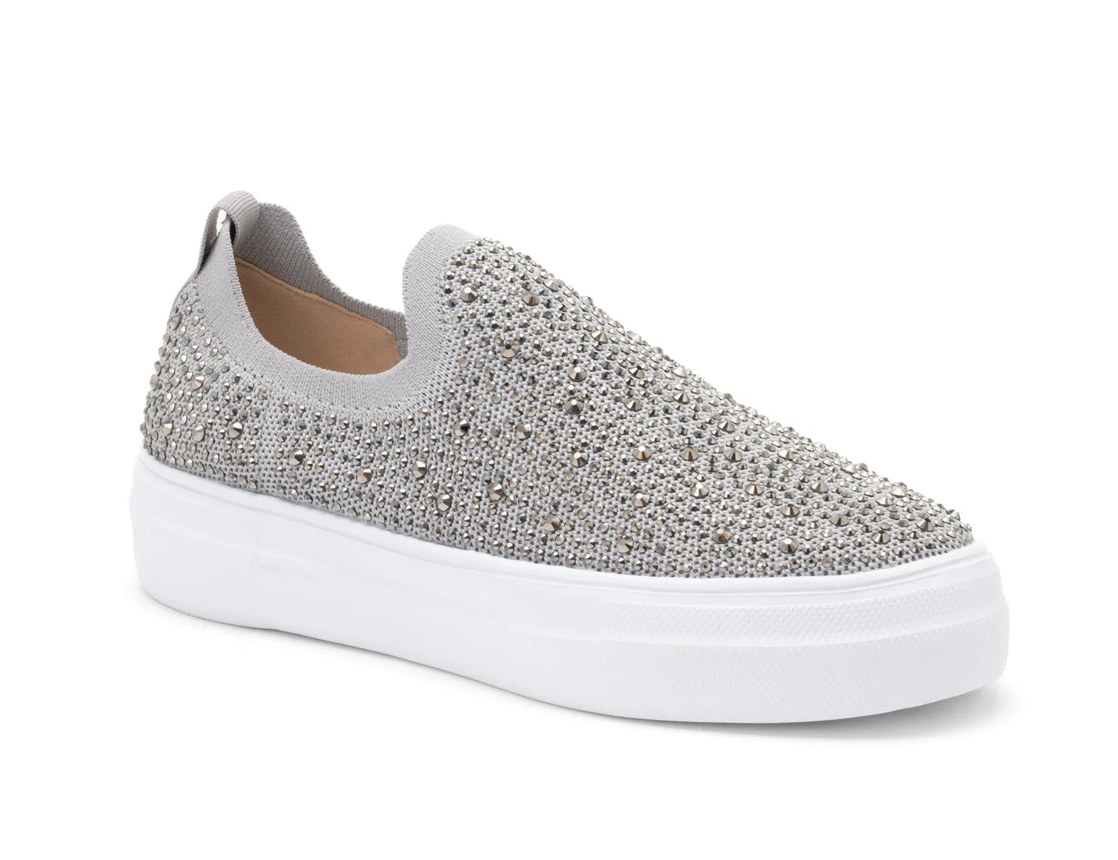 Swank Sneakers | Grey Crystals