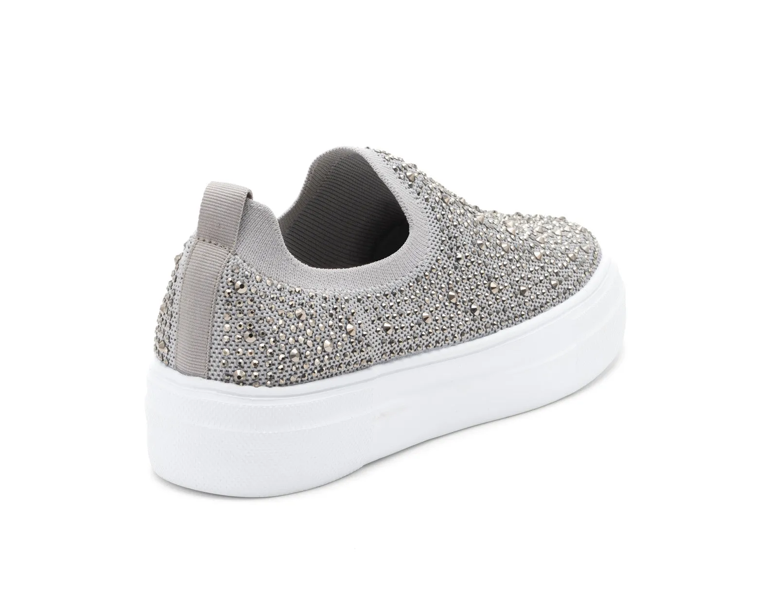 Swank Sneakers | Grey Crystals