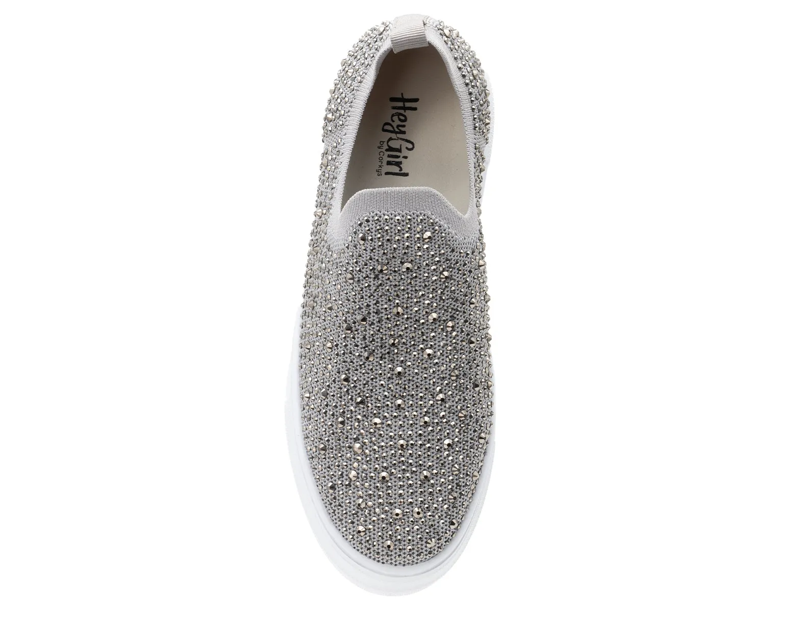 Swank Sneakers | Grey Crystals