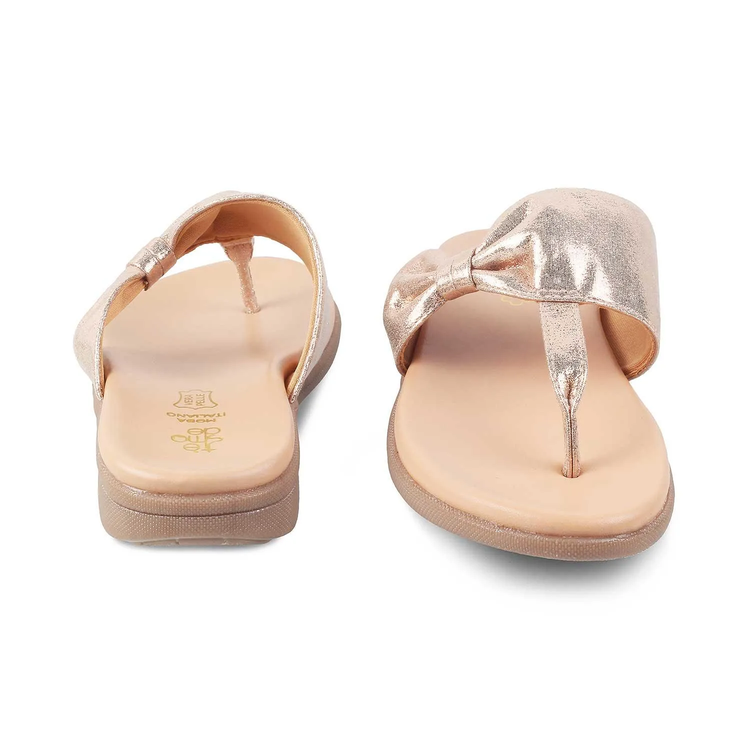 The Bow 2 Champagne Women's Casual Flats Tresmode