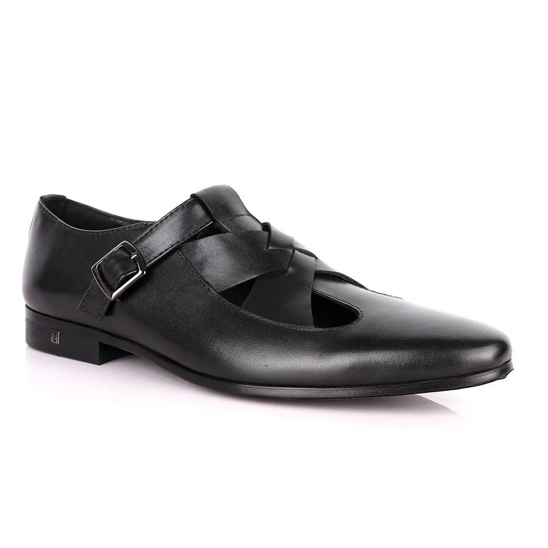 Thom Browne Twisted Design Black Leather Shoe