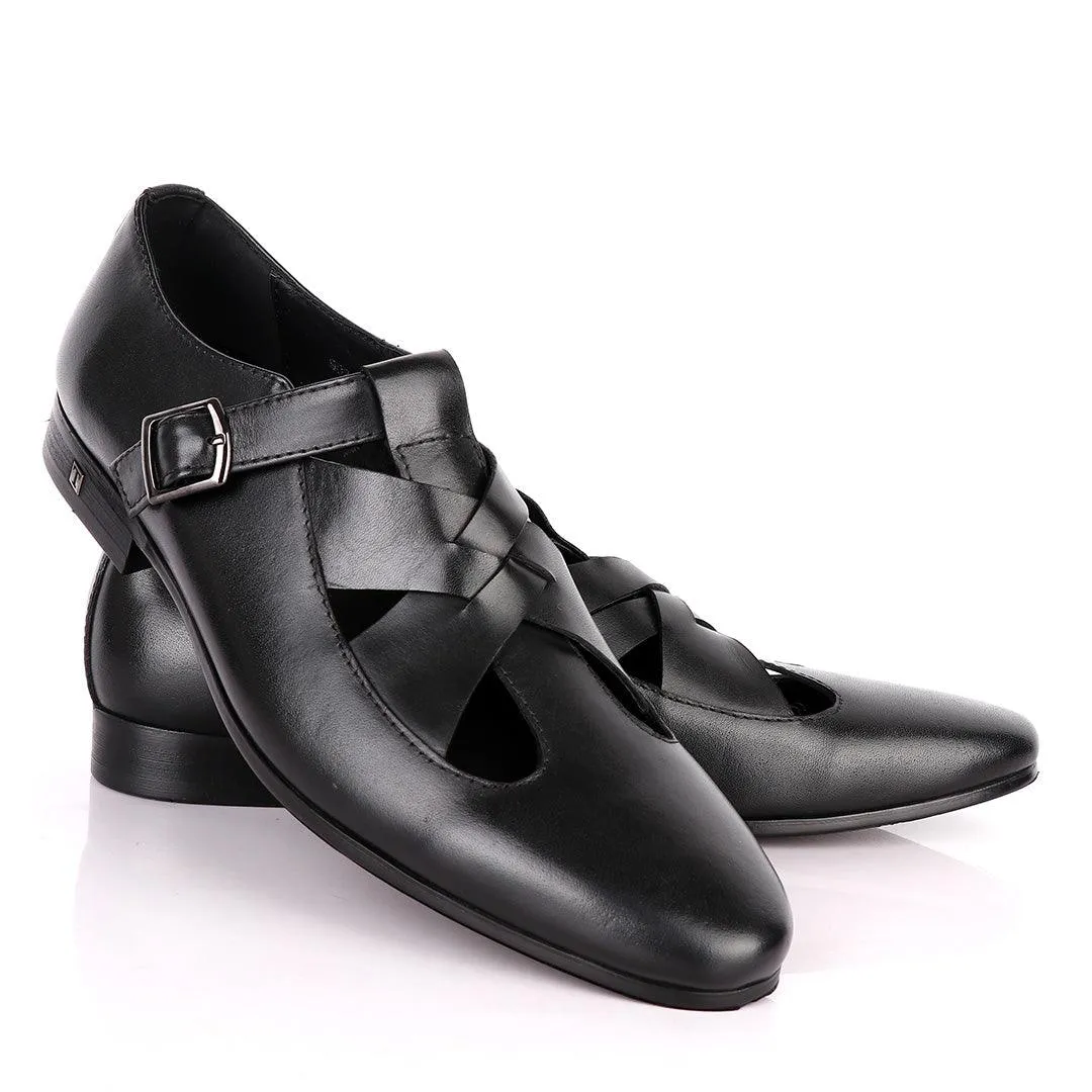 Thom Browne Twisted Design Black Leather Shoe