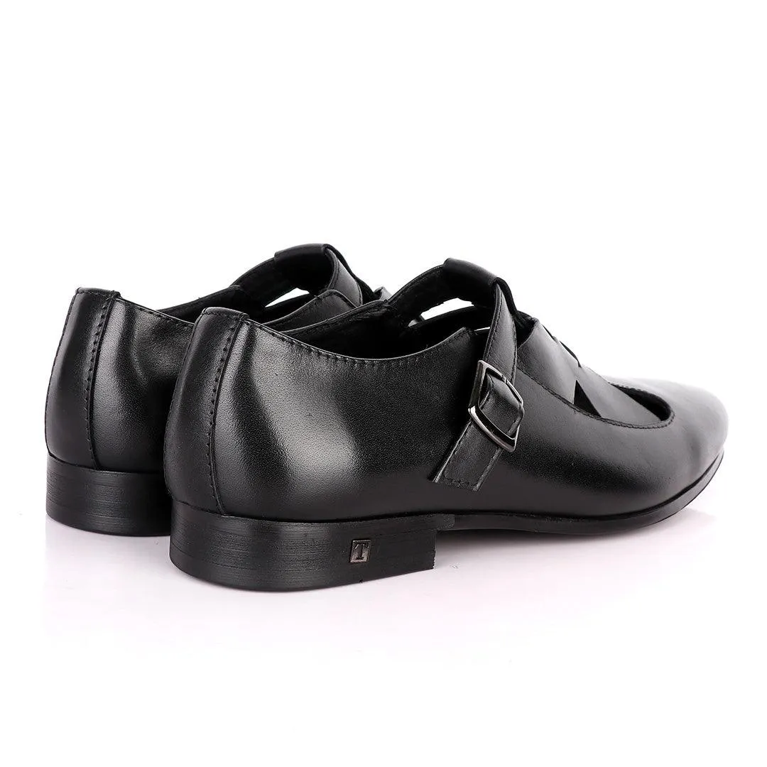 Thom Browne Twisted Design Black Leather Shoe