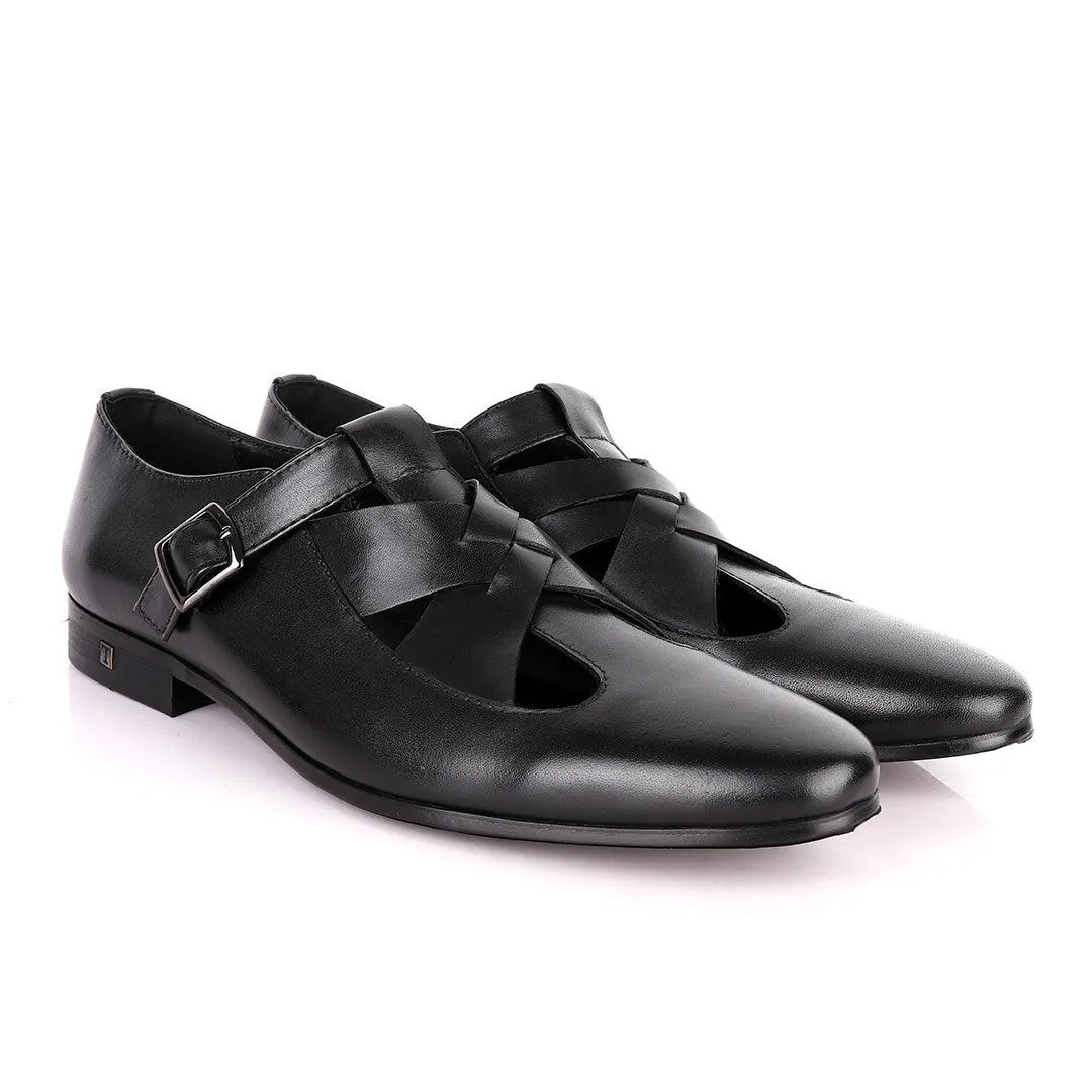 Thom Browne Twisted Design Black Leather Shoe