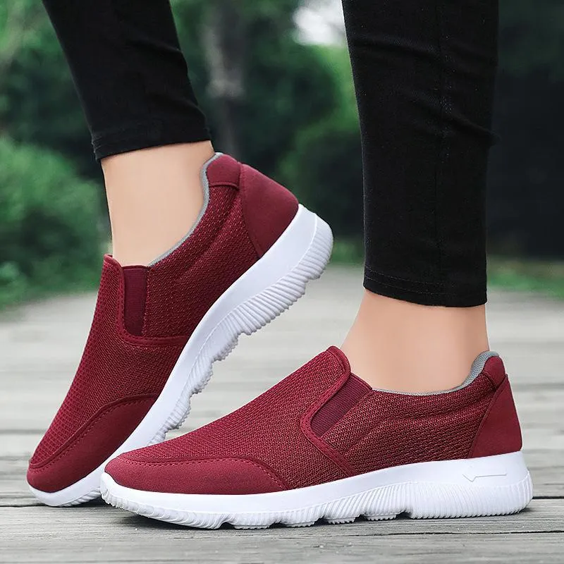 Women soft flat slip on best walking sneakers