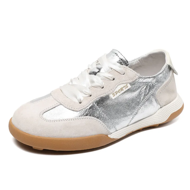 Women Soft Leather Fashion Casual Trainers Sneakers